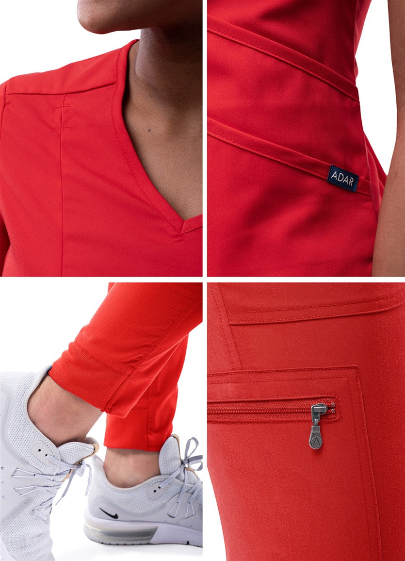 Modern V-Neck Scrub Top & Yoga Jogger Scrub Pants Y994