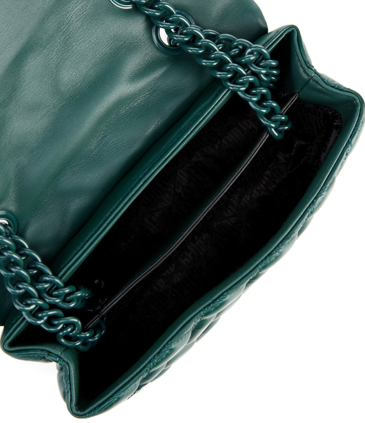 Dark Green Quilted Shoulder Bag U721