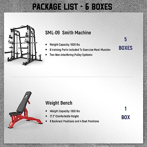 All-in-One Smith Machine Power Cage with Smith Bar and Cable Crossover Machine C645089