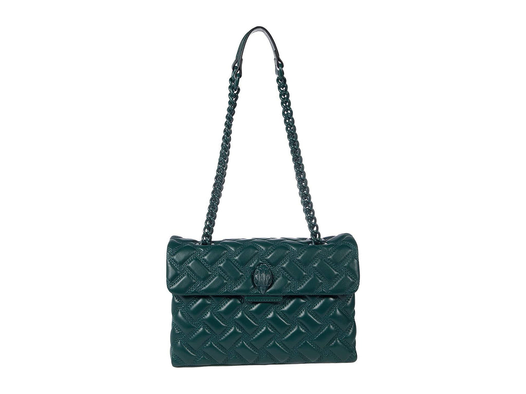 Dark Green Quilted Shoulder Bag U721