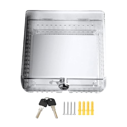 Acrylic Clear Large Thermostat Lock Box with Key, 7.3 x 4.7 x 2.2 inch M656