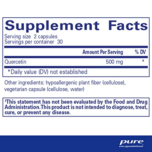 Quercetin 500 mg Antioxidant Supplement - 60 Capsules R840
