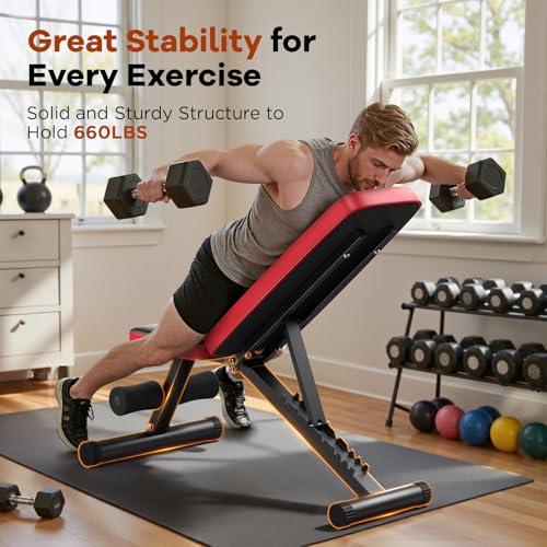 Foldable Weight Bench with 8 Backrests I38276