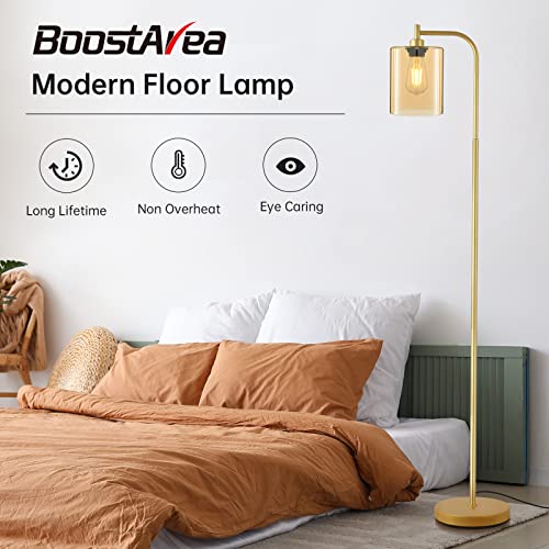 Industrial Floor Lamp with Iron Mesh Glass Lampshade Y9420