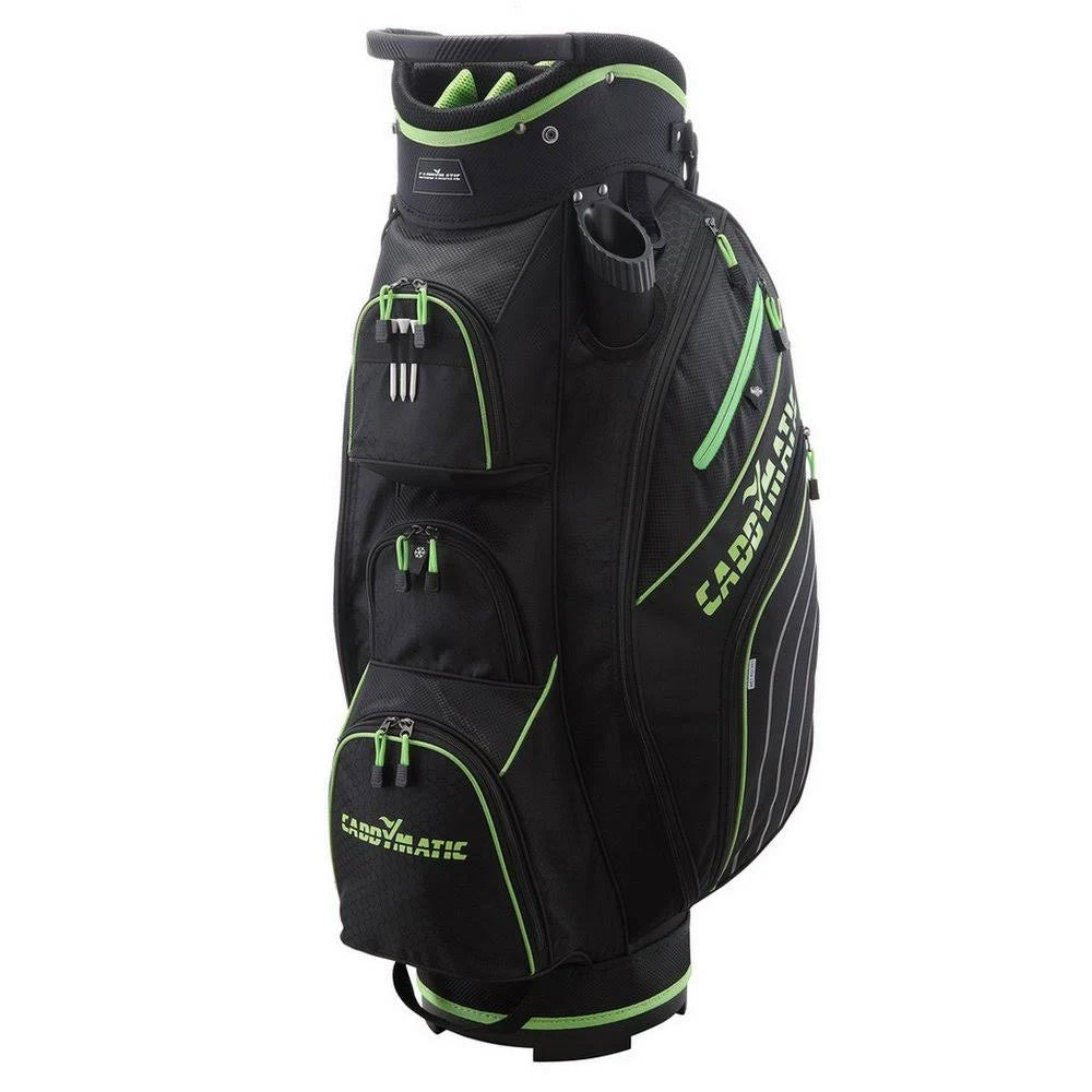 Black/ Green 14-Way Cart Bag M2308