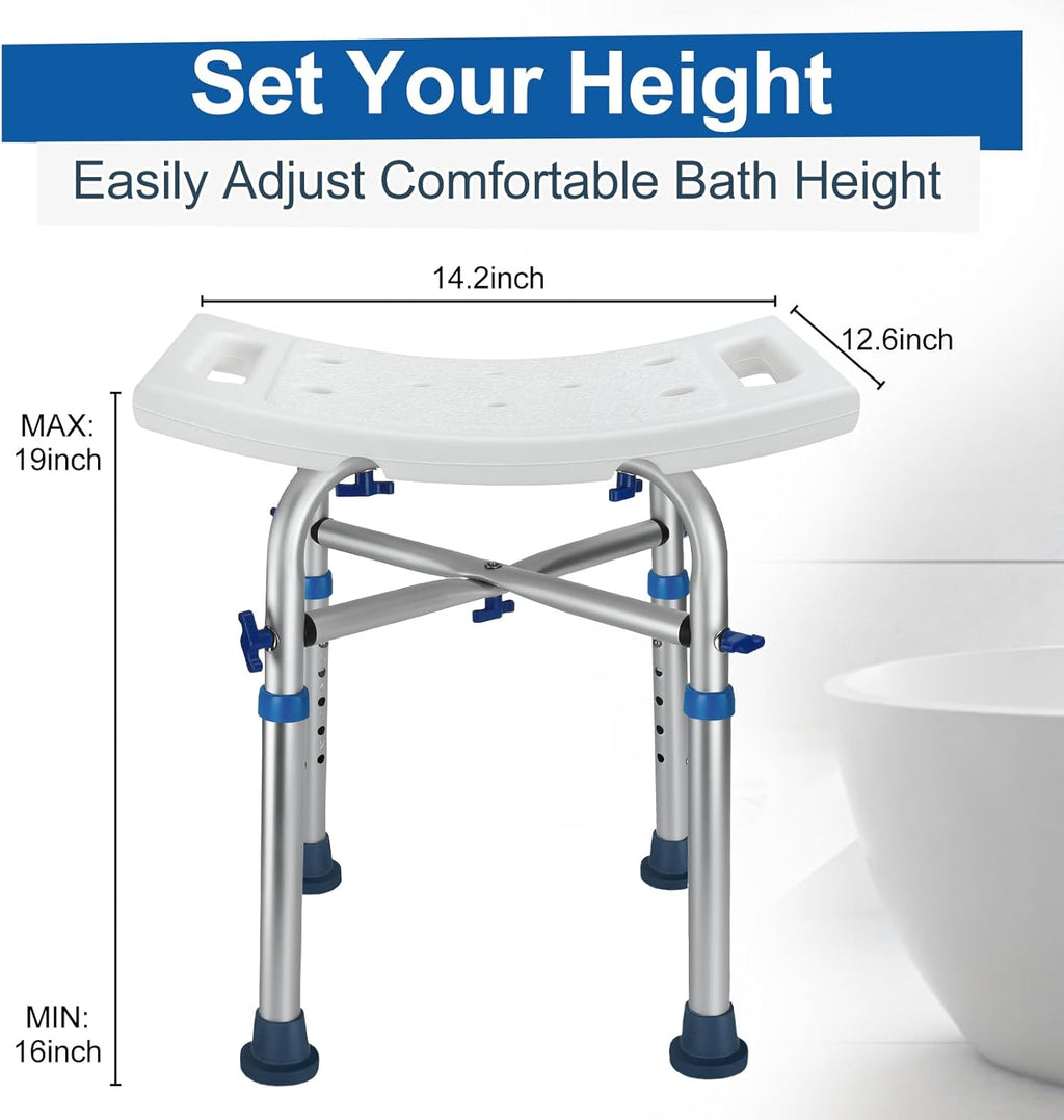 Adjustable Height Heavy Duty Shower Chair (Support 350lb) X601192