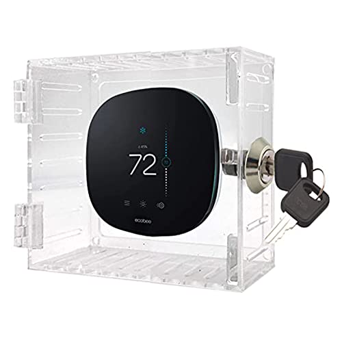 Acrylic Clear Large Thermostat Lock Box with Key, 7.3 x 4.7 x 2.2 inch M656