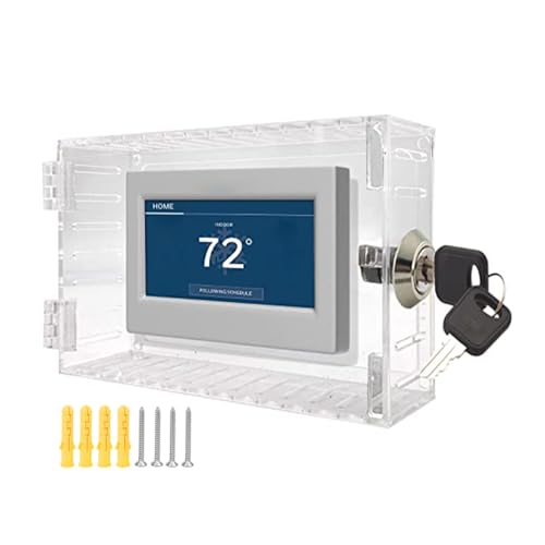 Acrylic Clear Large Thermostat Lock Box with Key, 7.3 x 4.7 x 2.2 inch M656