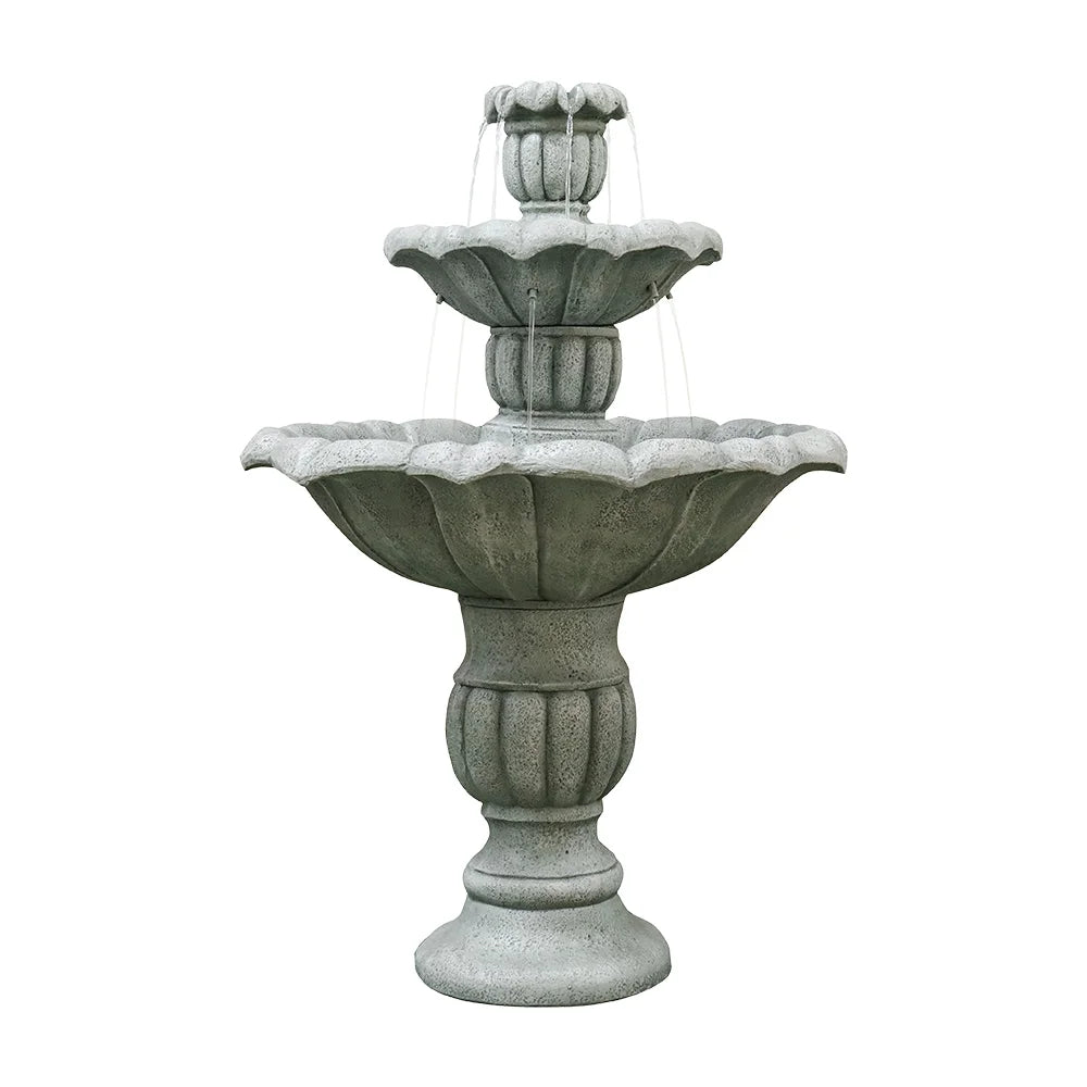 35'' H 3-Tier Outdoor Water Fountain with Submersible Electric Pump D782275