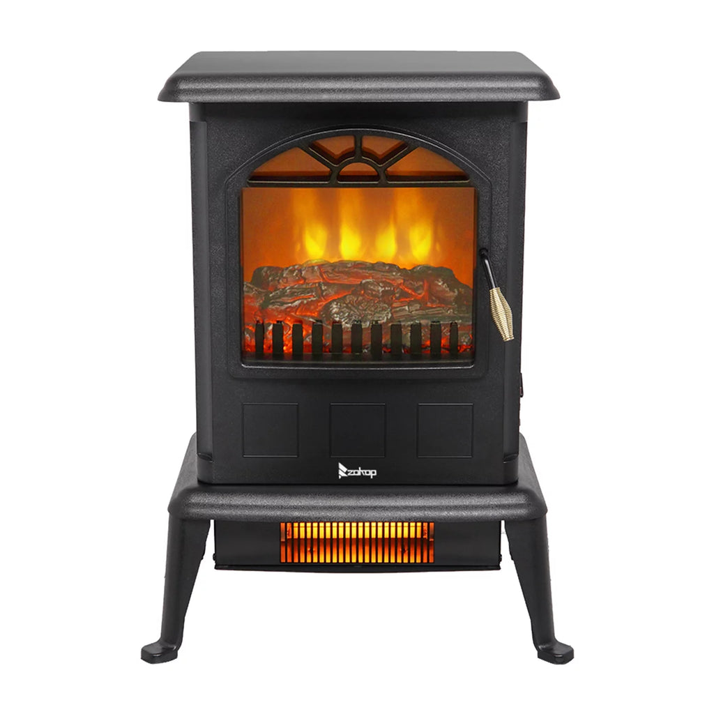 16.6" Freestanding Infrared Space Heater with Realistic 3D Flame Effect K728840