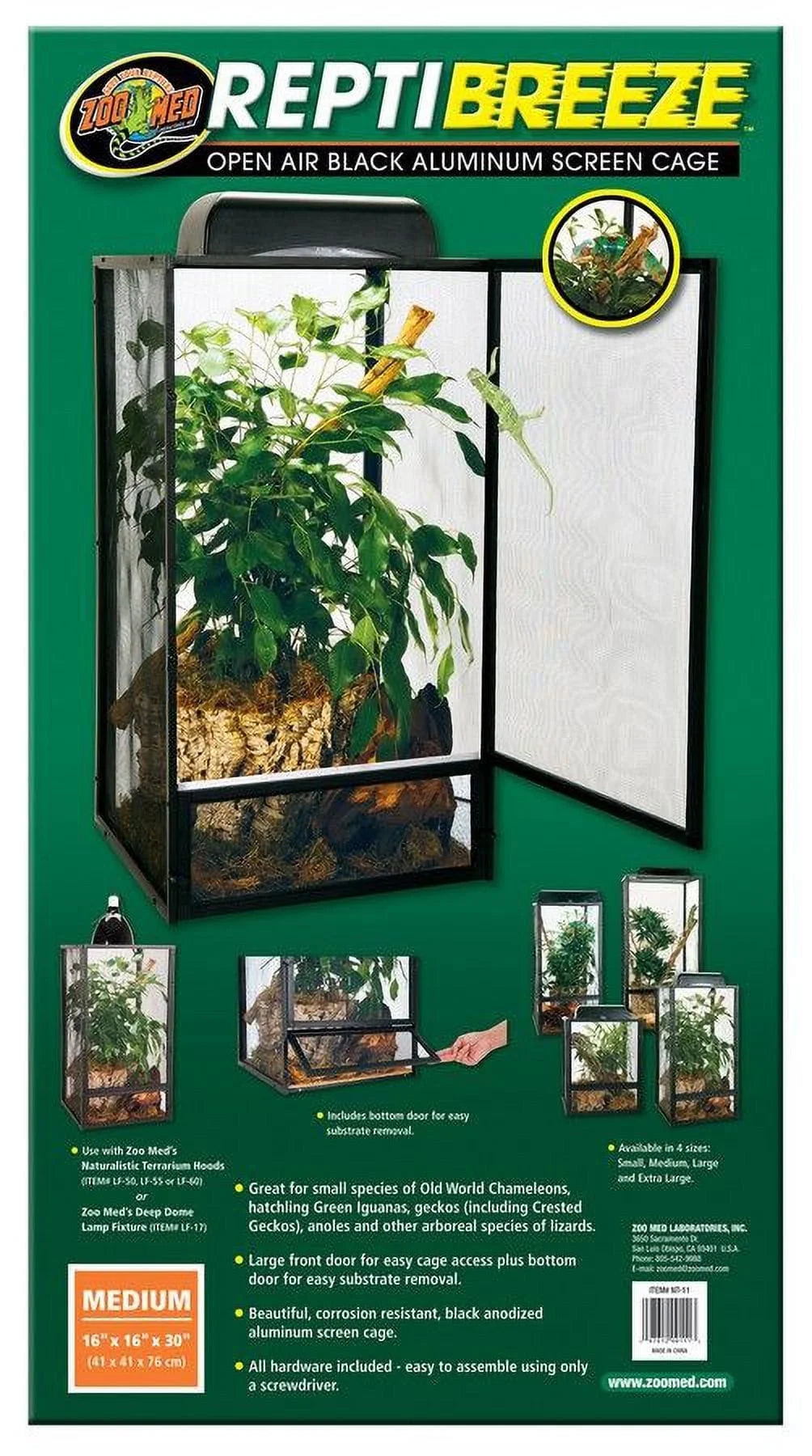 Black Medium Aluminum Screen Cage F564