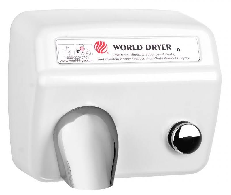 Cast Iron White Push-Button Hand Dryer J9016