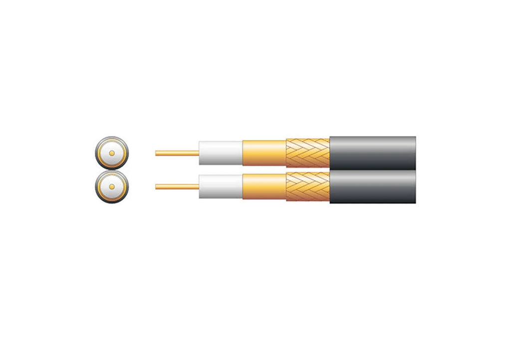 Twin RG59B/U 75 Ohms Foam Filled Copper Braid Coaxial Cable H6965