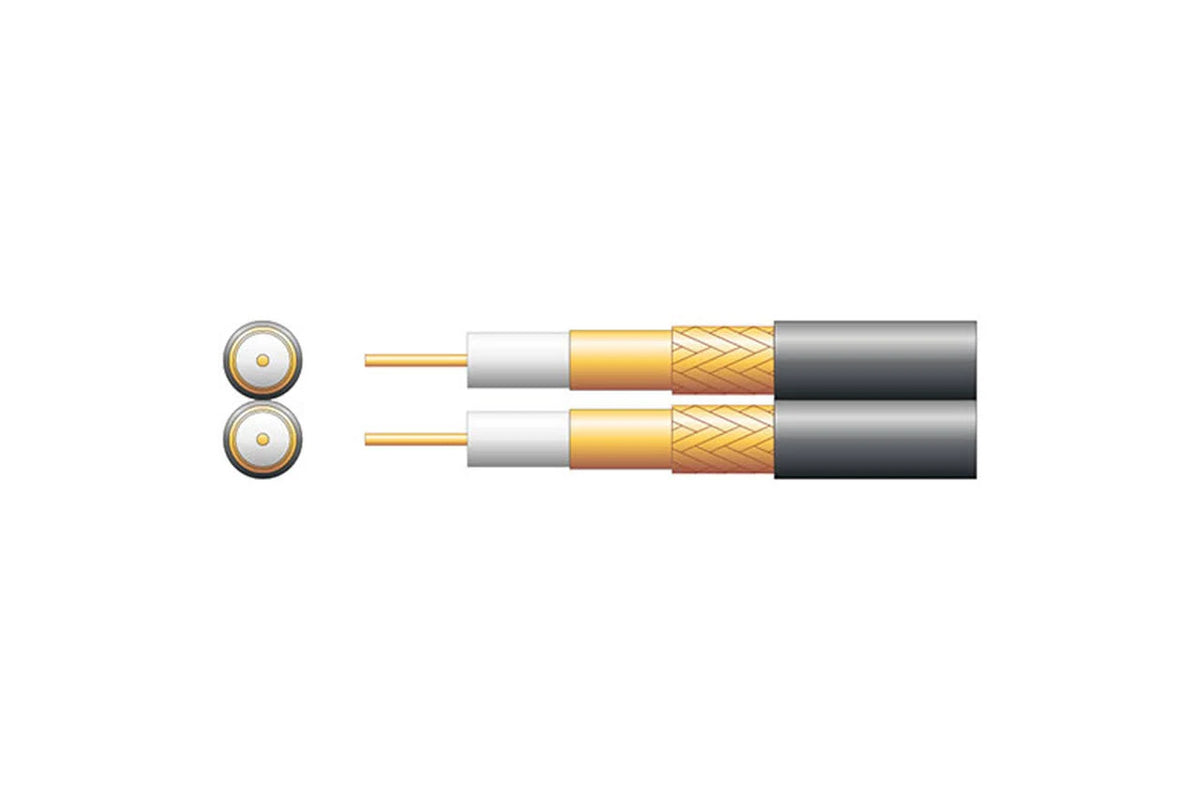 Twin RG59B/U 75 Ohms Foam Filled Copper Braid Coaxial Cable H6965
