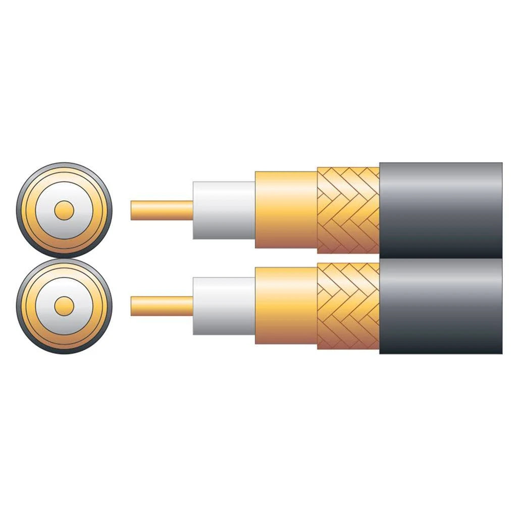 Twin RG59B/U 75 Ohms Foam Filled Copper Braid Coaxial Cable H6965