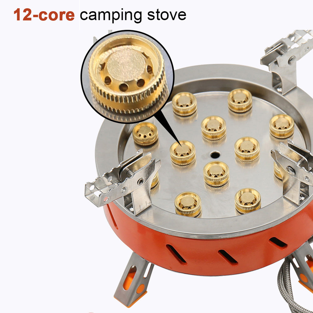 12 Core Windproof Backpacking Stove with Piezo Ignition B97781