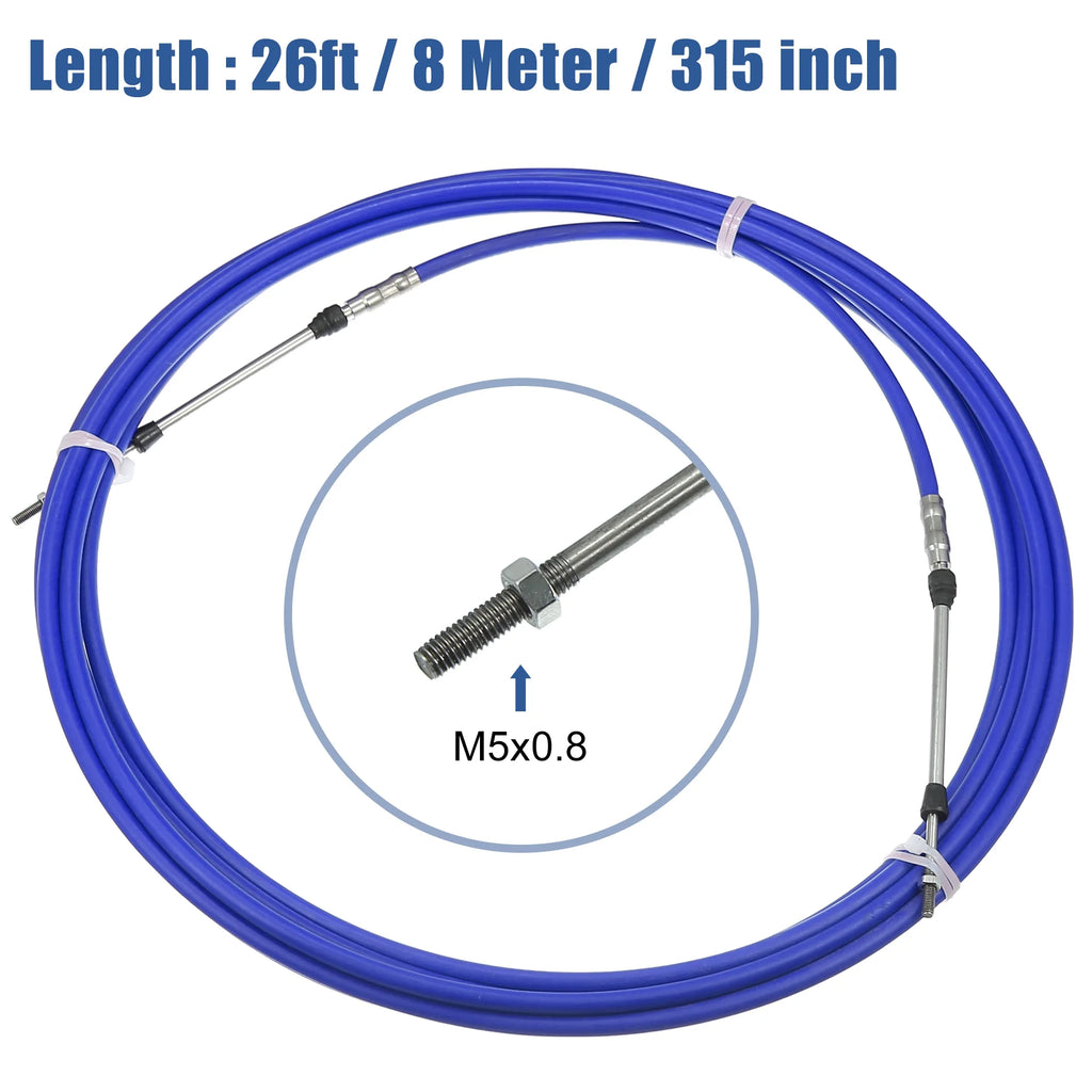 26ft Marine Throttle Shift Remote Control Box Cable for Yamaha Outboard Engine Boat I711677
