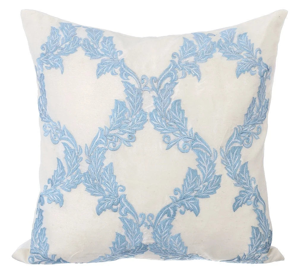 Blue Silk Decorative Pillow Covers 16x16 inch T97556