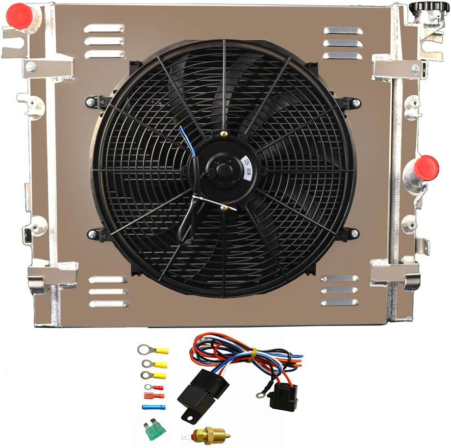 3 Row Aluminum Radiator with Shroud Fan and Relay U92405