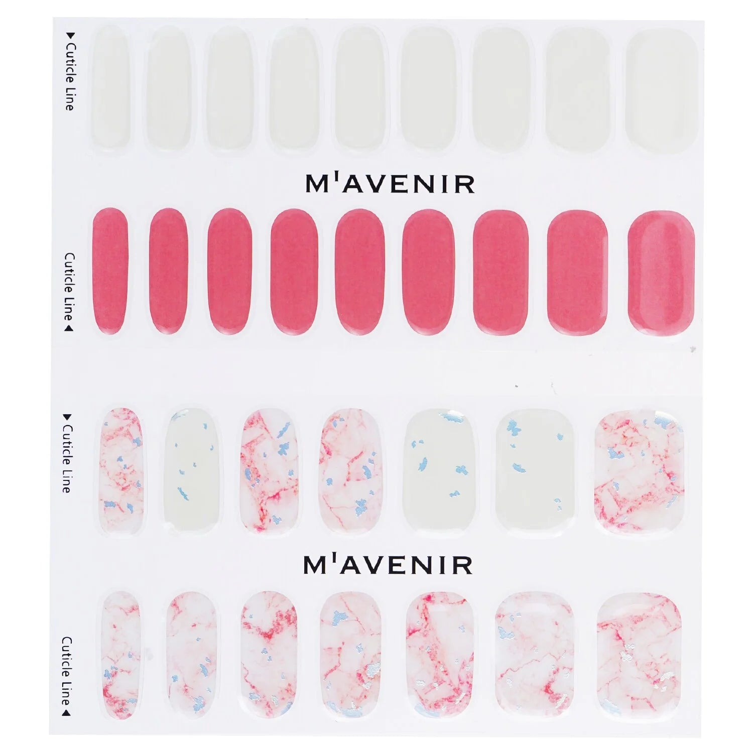 32pcs Pink Marble Nail Sticker O986167