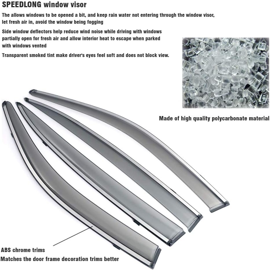 Car Window Visor Vent Shade Deflector Sun/Rain/Fog Guards A26321
