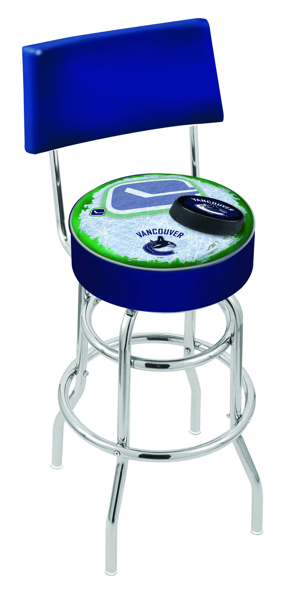 Chrome Double Ring Swivel Bar Stool R1671