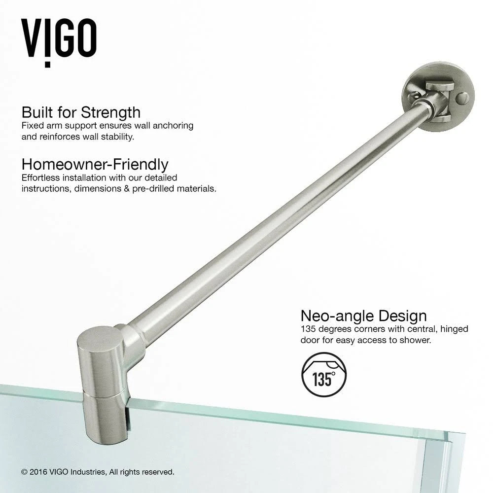 Frameless Neo-Angle Shower Enclosure with Base L106