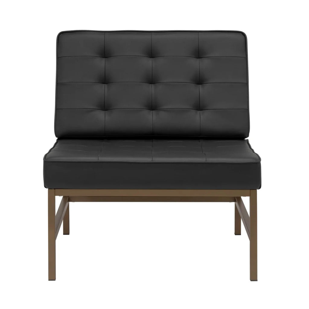 Bronze/Black Bonded Leather Accent Chair with Woven Webbing Seat J117