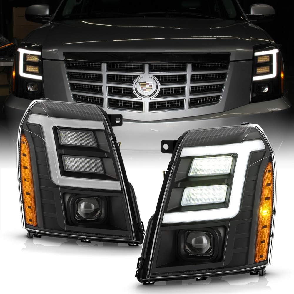 Black Smoked Housing LED Projector Headlights Pair D482469