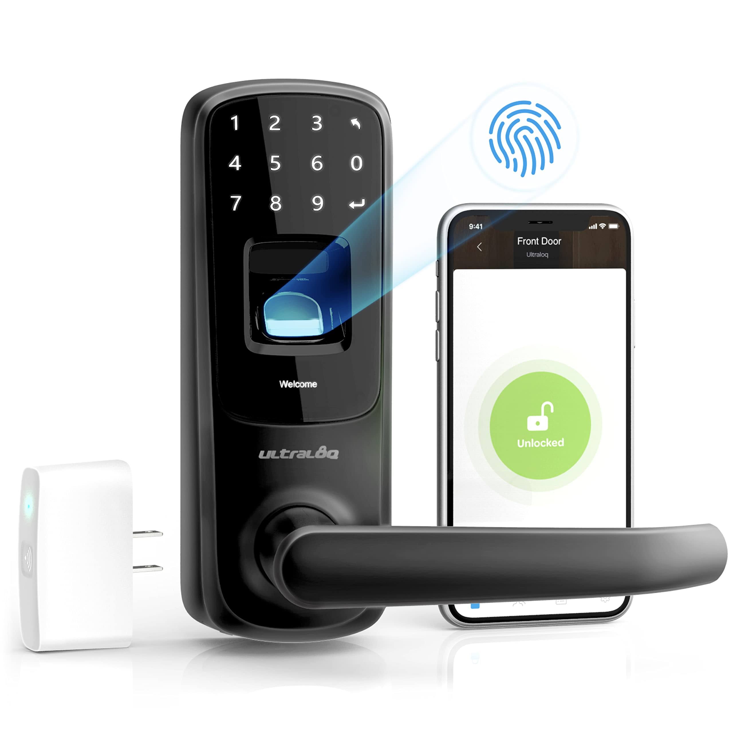 Smart Lock with WiFi Bridge, 5-in-1 Keyless Entry Electronic Door Handle U589