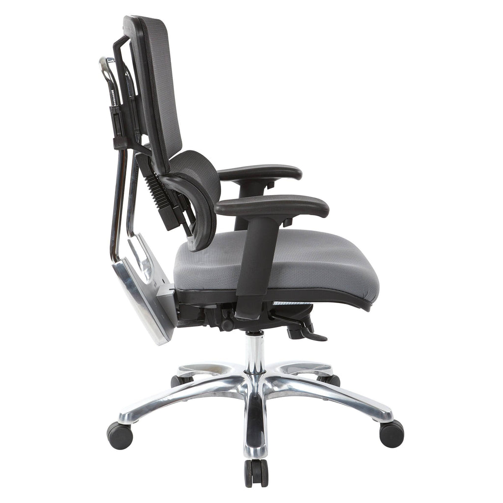 Olive Black Mesh Back Fabric Seat Chrome Base Chair T4525