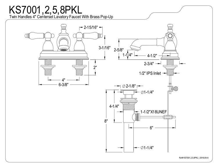 Polished Chrome Centerset Bathroom Faucet I919643