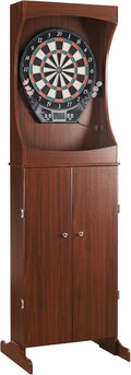Solid Wood Dartboard Cabinet with Dark Cherry Finish A499