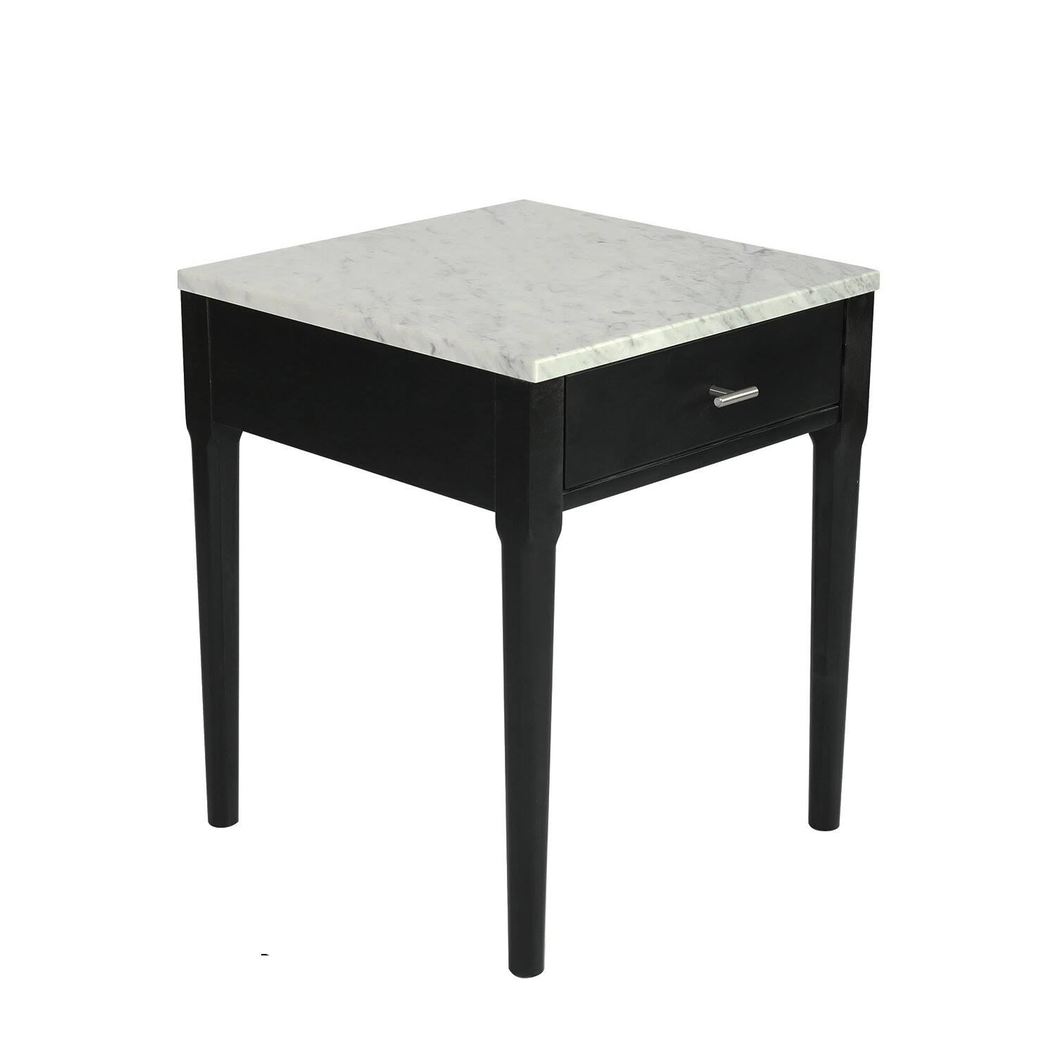18x22 Square White Marble Side Table with Legs P5176