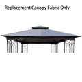 Gray 10 x 10 Ft Patio Gazebo Replacement Canopy Top Fabric B53884