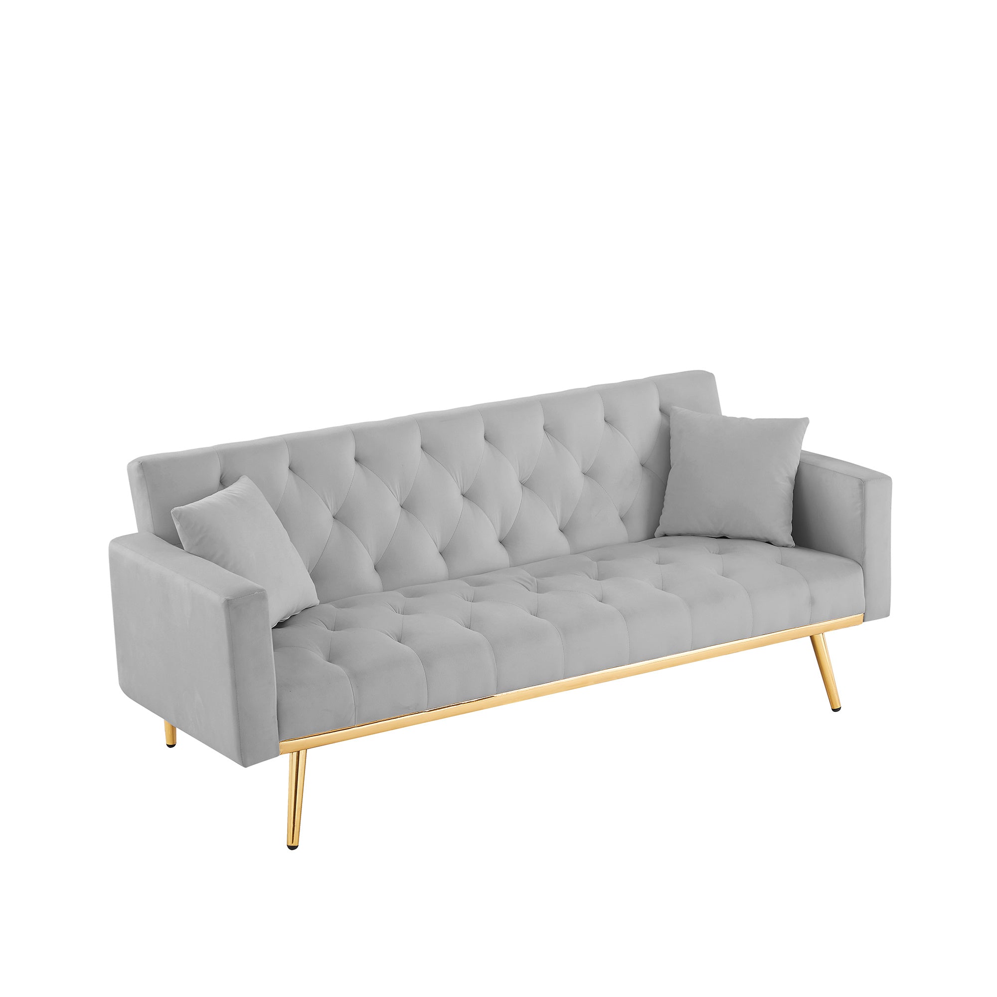 Grey Convertible Folding Futon Sofa Bed Z9629