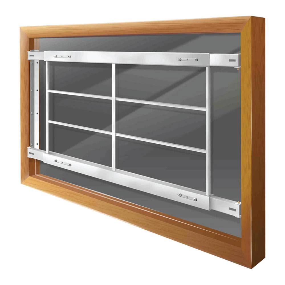 White Adjustable Width 4-Bar Window Guard V3907