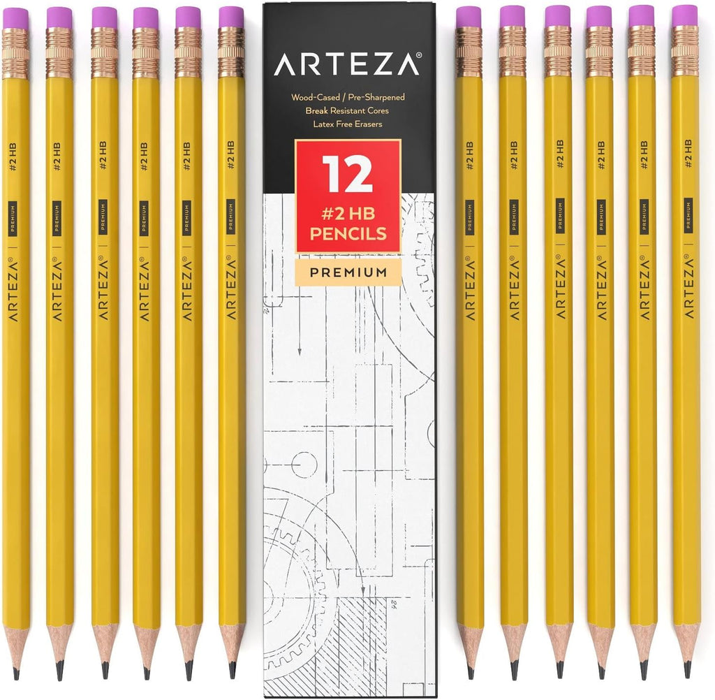 School Pencils HB #2, Pack of 96, Electric Pencil Sharpener, Electric Eraser Set, Black, 20 Eraser Refills, Pack of 2 I624