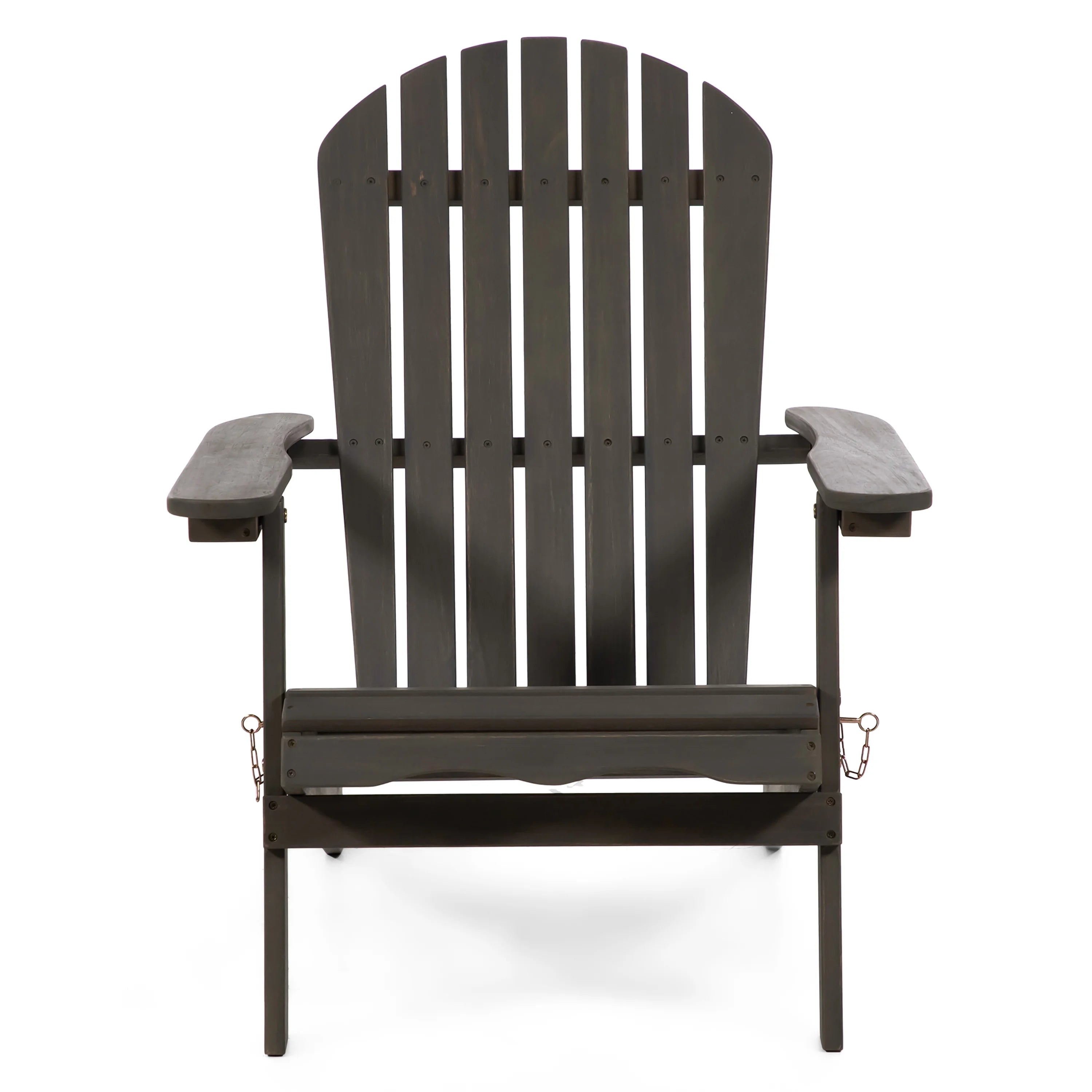Weathered Gray Wood Foldable Patio Adirondack Chair Q55749