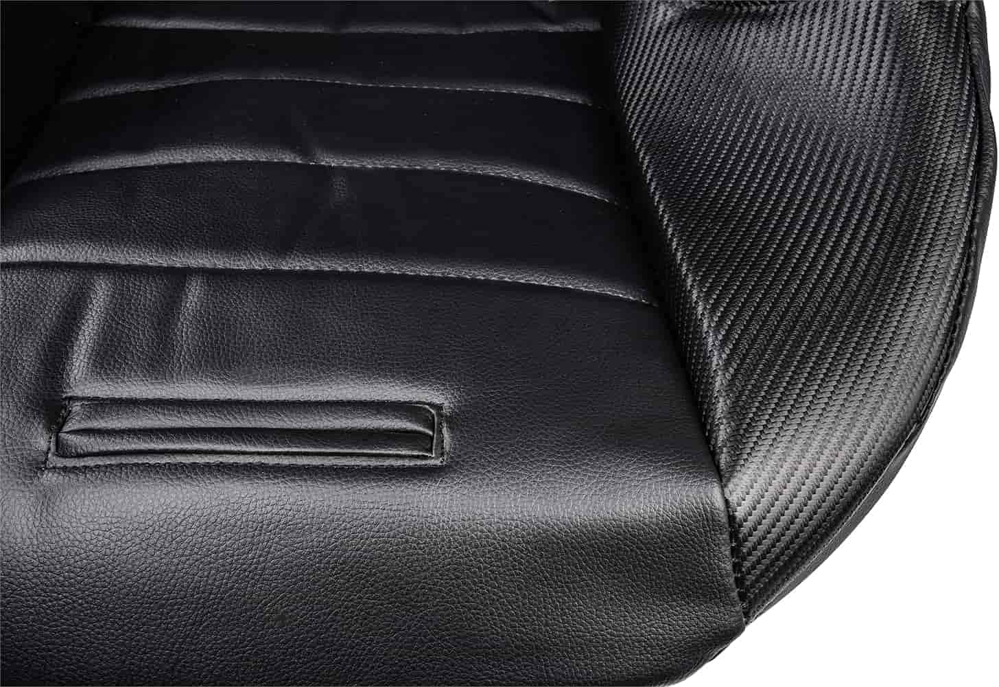 Black Faux Carbon Fiber Trim Seat Cover C3639