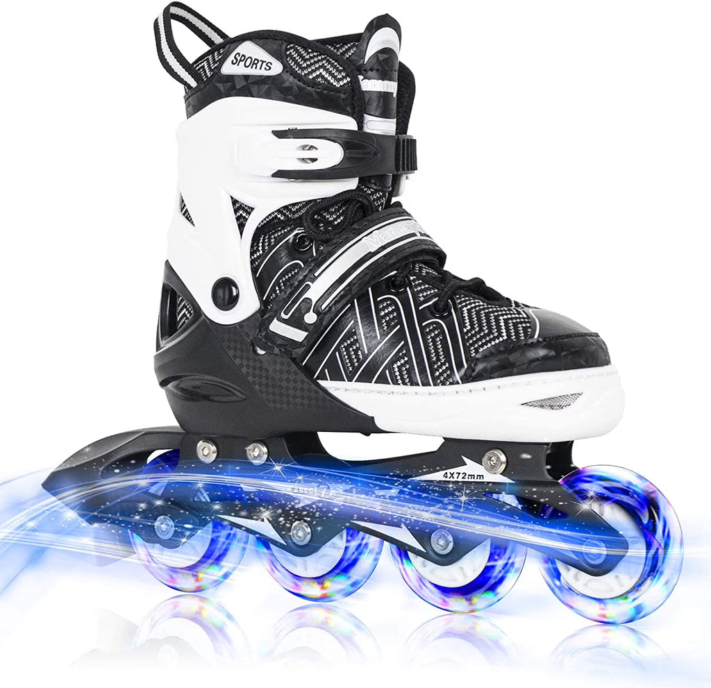 Black Adjustable Kids Inline Skates L32189
