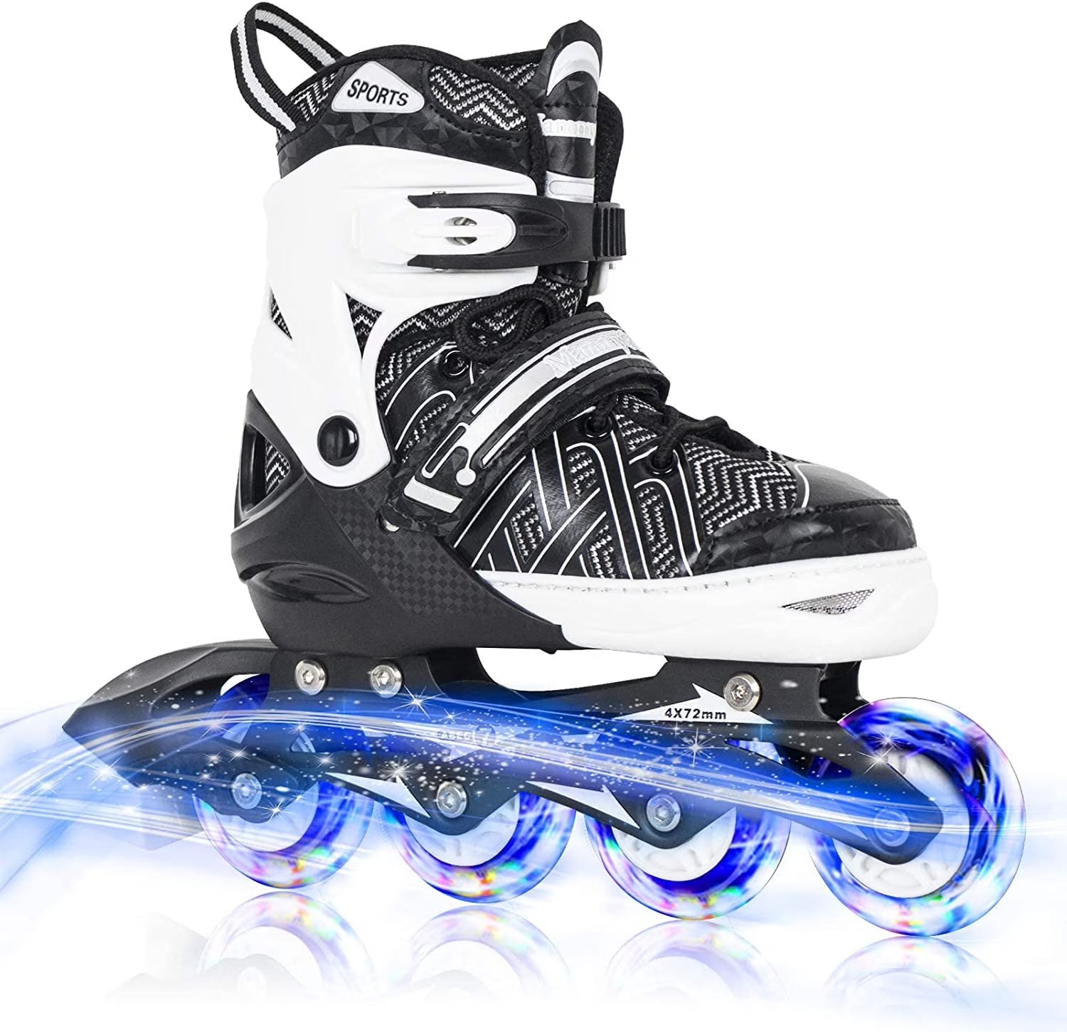 Black Adjustable Kids Inline Skates L32189
