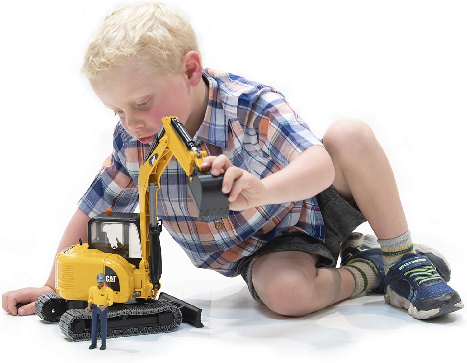 Cat Mini Excavator with a Worker W5685