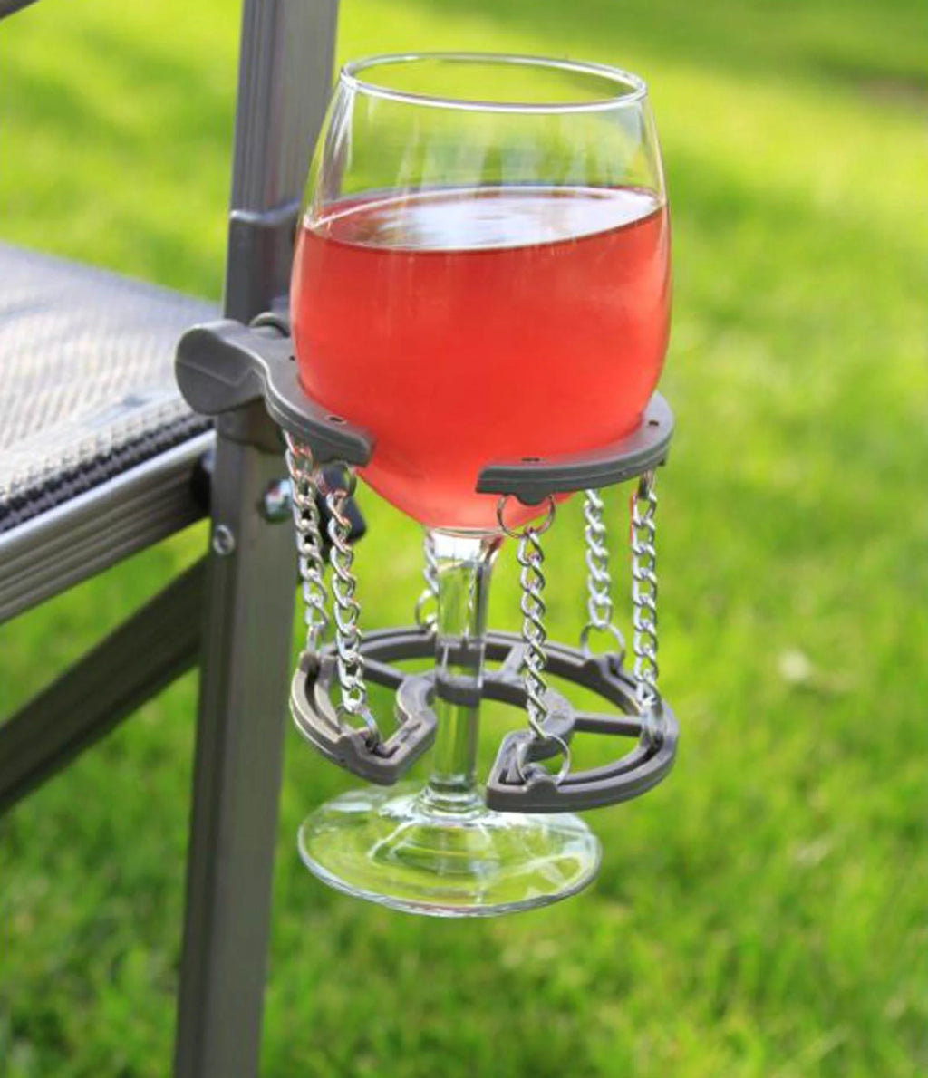 Gray Sling Chair with Drink Holder R527352