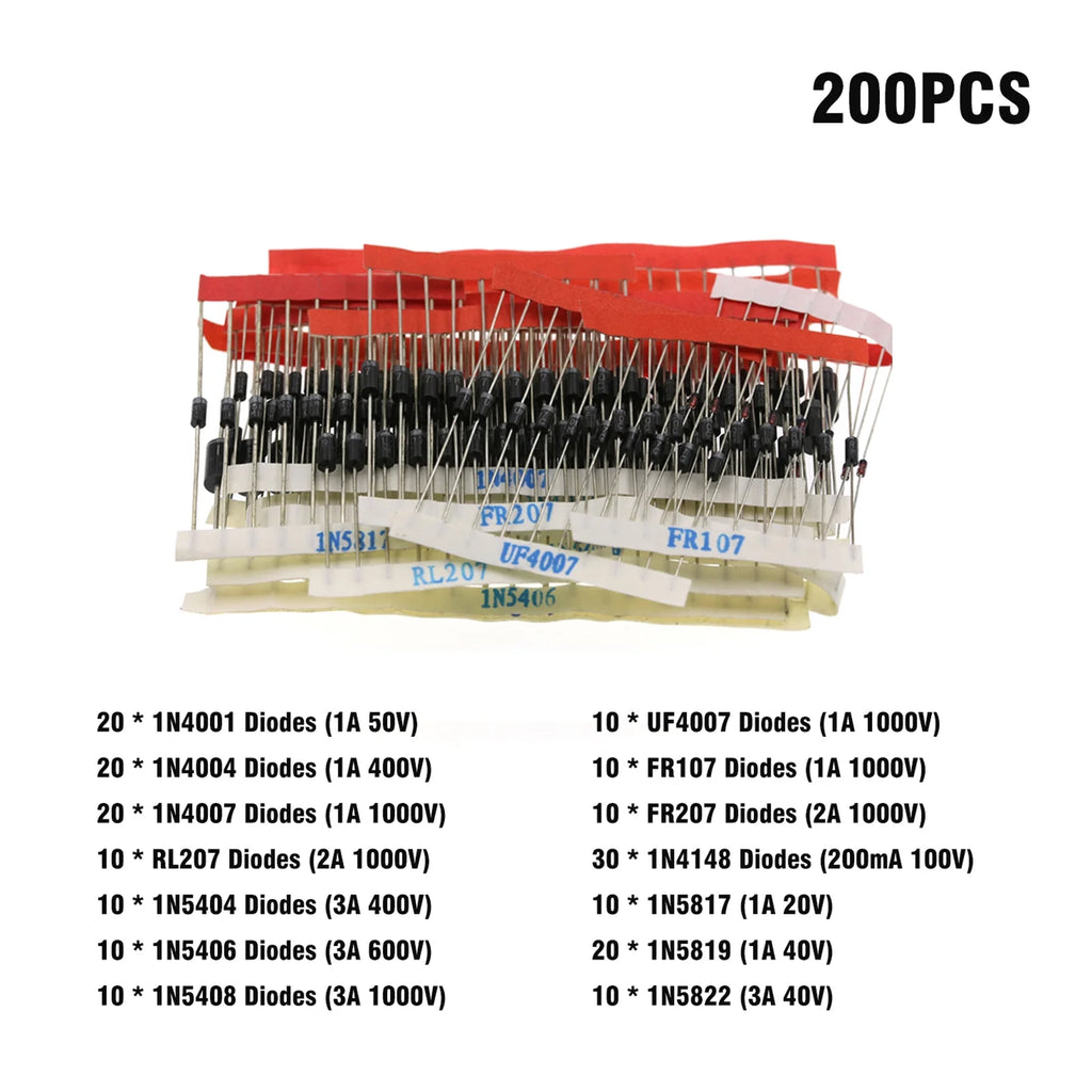200PCS Diode Assortment Kit Q356256