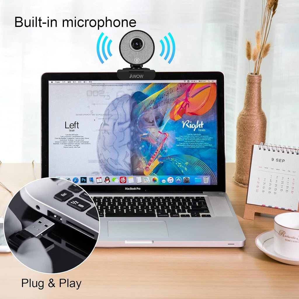 1080P Auto Tracking Webcam with Face Recognition B638