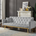 Grey Convertible Folding Futon Sofa Bed Z9629
