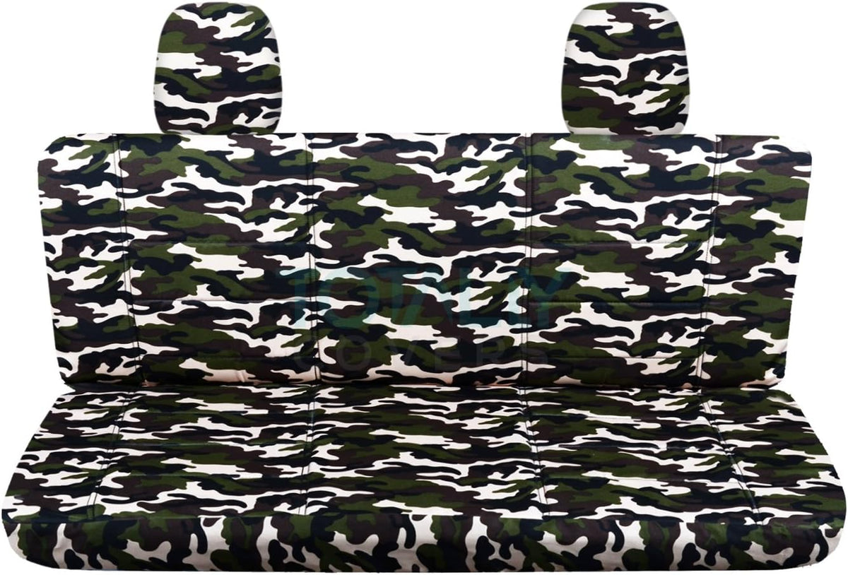 Blue Camouflage Rear 60/40 Split Bench Truck Seat Covers S500