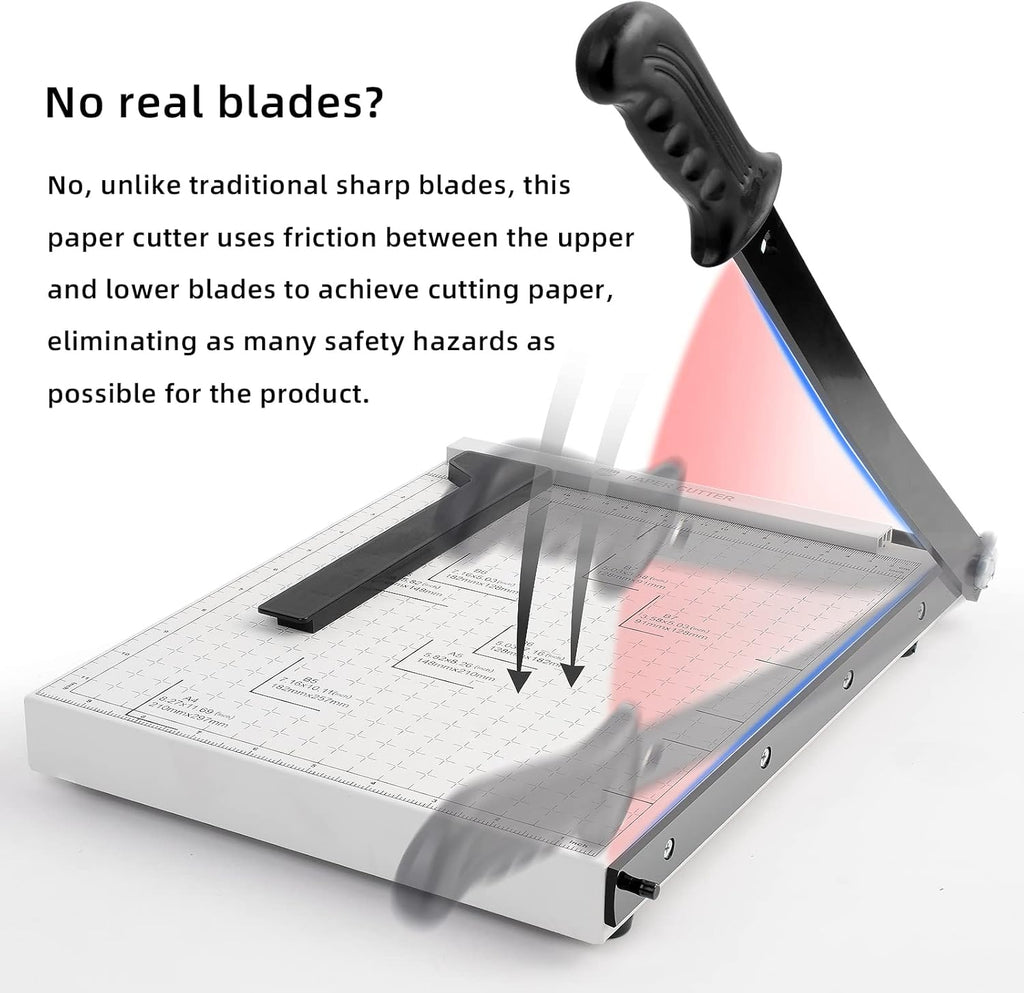 Paper Cutter A3 Guillotine 18” Cutting Length with Guard Rail Safety Blade Lock, 10-Sheet Capacity, Pack of 2 S3051
