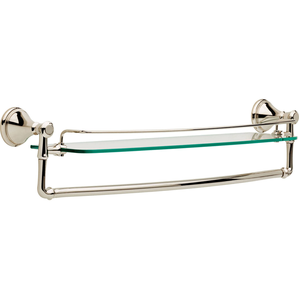 Polished Nickel Glass Shelf with Bar C54002